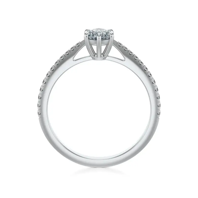 Pierścionek z białego złota z diamentami